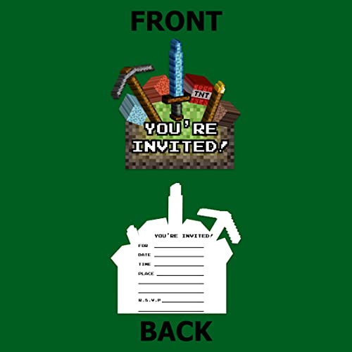 Minecraft Birthday Invites by Birthday Galore