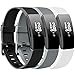 Tobfit Sport Bands Compatible with Fitbit Inspire HR/Fitbit Inspire/Fitbit Ace 2 Bands, Soft TPU Wristbands Accessories Women Men, Small Large (Black/Gray/White, Small)