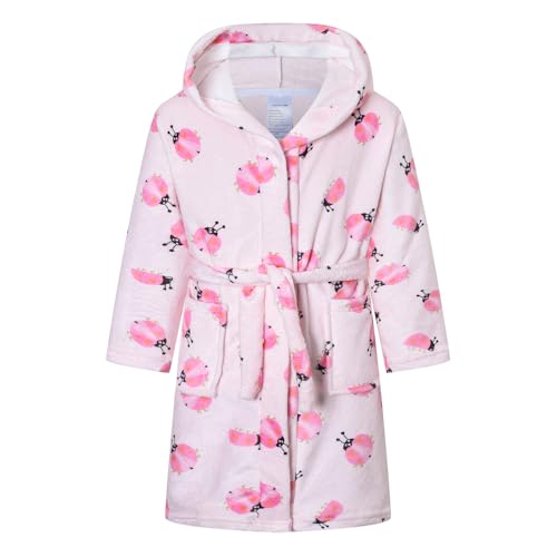 Image of Kids Bathrobe Hooded Plush Fleece Robe for Girls Boys