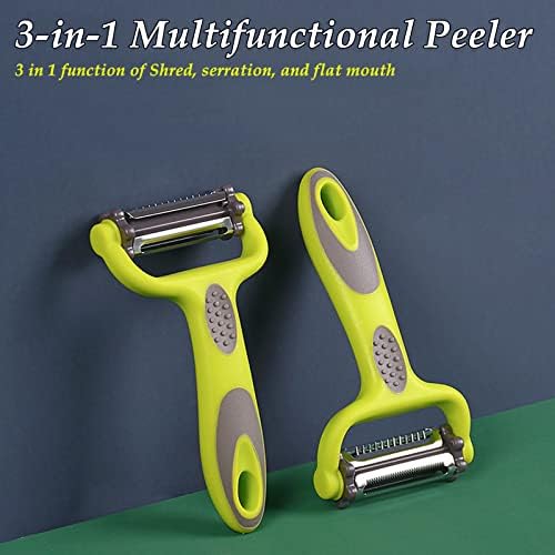 MonoTele 3 in 1 Vegetable and Fruit Peeler,Carrot and Potato Peeler,Durable Kitchen Slicer and Grater As Your Cooking Helper