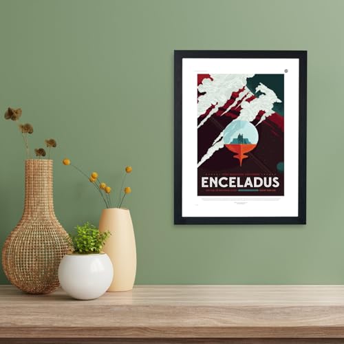 Affiche Encelade NASA Spiffing Prints Poster Spatial Encadré Medium - 3
