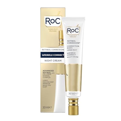 RoC - Retinol Correxion Wrinkle Correct Crema Notta - Antirughe e Antieta - Idratante per Il Viso - Con Retinolo e Complesso Minerale Esclusivo - 30 ml