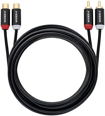 SEBSON RCA Extension Cable 3m, Audio Cable 2 RCA Male to 2 RCA Female, RCA Cable Red and White, AUX Audio Extension Cable