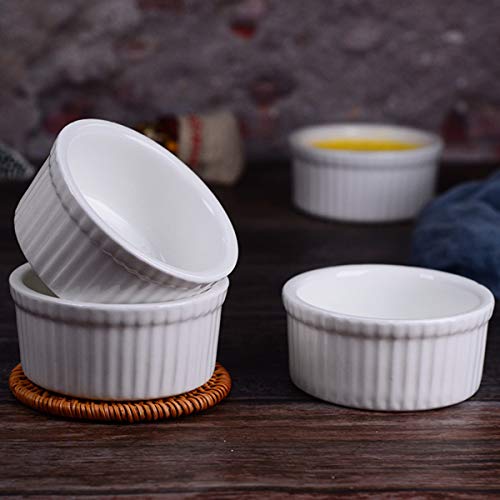 Foraineam Set Of 12 Pcs 6 Oz Porcelain Souffle Dishes, White Ramekins Bakeware Set Dessert Custard Baking Cups For Baking, Cooking, Serving And More #TOP6
