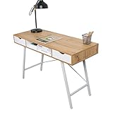 ✔ 2 Tiroirs & 1 Compartiment ouvert - Équipé de 2 tiroirs et 1 Compartiment ouvert, le bureau répondra aux exigences de stockage classées et créera un environnement bien rangé; De plus, l'utiliser comme table de toilette est un choix intelligent.