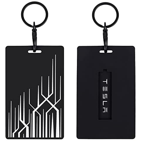 Key Card Holder for Tesla Model 3, Model Y Silicone Key Chain (2Pack black) Cover
