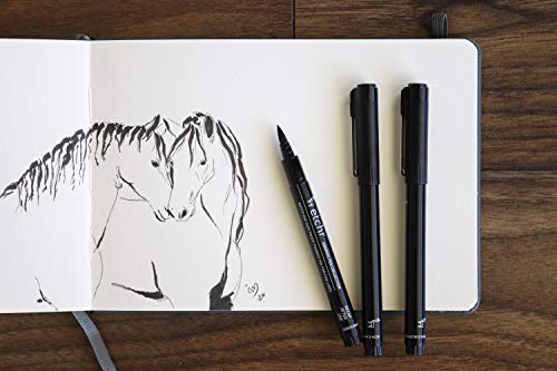 Etchr Professional Black Drawing Pens - 16 Black Fineliner Pens For Use As Drawing And Calligraphy Pens - Quality Waterproof And Fadeproof Black Artist Pens - Etchr Black Graphic Pen Collection #TOP6