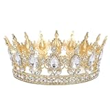 Couronne Femme Dorée – Couronne Reine en Cristal pour Anniversaire, Costume de Fête, Acces...