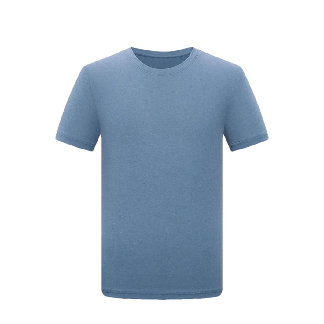 Męskie koszulki z okrągłym dekoltem T-shirt męski jednolity kolor miękka bawełniana jedwabna koszulka z krótkim rękawem