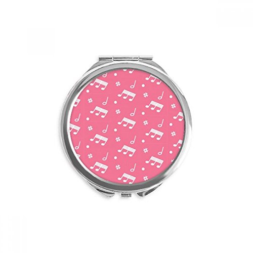 Miroir de poche notes de musique et rose reflet net pour retouches maquillage