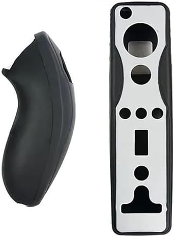 OSTENT Soft Silicon Cover Case Skin Pouch for Nintendo Wii Remote Nunchuk Controller Color Black