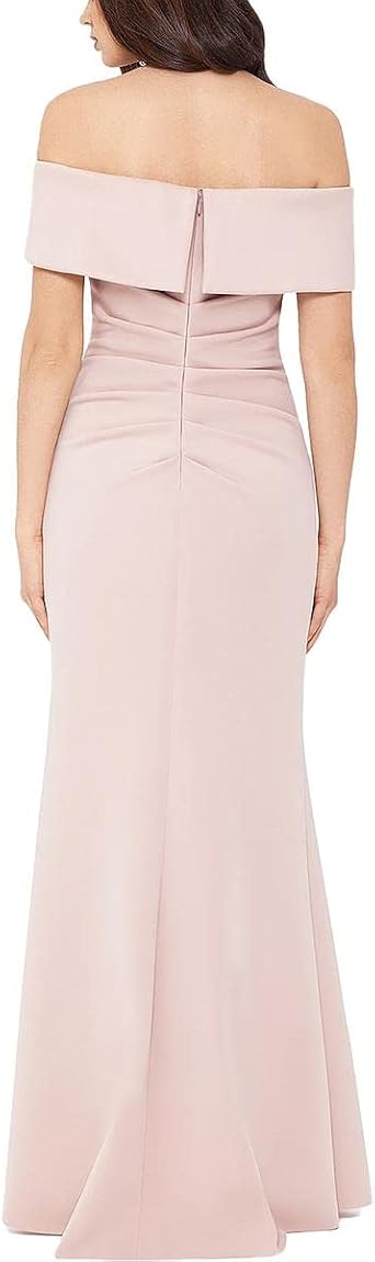Scuba Crepe Off Shoulder Long Dress by 3008X