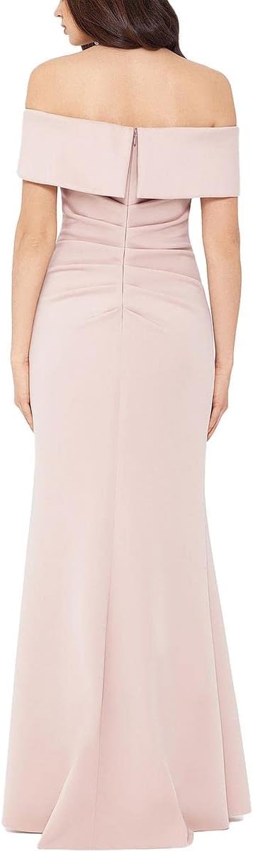Scuba Crepe Off Shoulder Long Dress by 3008X