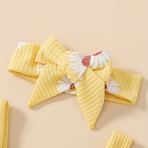 Newborn Baby Girl Summer Clothes Checkerboard Plaid Print Sleeveless Knitted Bodysuit Romper One Piece Jumpsuit Outfit (A-Waffle-Yellow, 0-3 Months) #TOP2