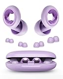 PATNRAB Ear Plugs for Sleeping 45DB Noise Cancelling: Ultra-Comfy Reusable Noise-Reducing Earplugs for Concerts & Travel & Snoring-Silicone Hearing Protection Earbuds with 8 Eartips- Purple