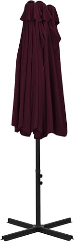 Miniatura 5 de vidaXL Parasol extra grande para exteriores, toldo de poliéster con protección UV y resistente a la decoloración con poste de aluminio, mecanismo de