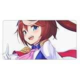 デスクマット ウマ娘 トウカイテイオー 大型 デスクパッド 撥水 マウスパッド セクシーキャラクター ラバー ゲーム用 キーボードパッド 液体/熱/埃防止 オフィスや自宅用 机保護 コンピュータマット 滑り止め 光学式ゲーミングマウス対応 多機能 手入れ簡単 機能的 エッジステッチ 40*75cm