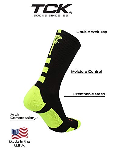 Image of TCK Lacrosse Socks Midline Lacrosse Stick Logo Crew Socks Men Boys Girls Women