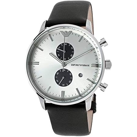 Amazon エンポリオ アルマーニ Emporio Armani 腕時計 メンズ Ar0385 シルバーダイアル クラシック デイト 並行輸入品 メンズ腕時計 腕時計 通販