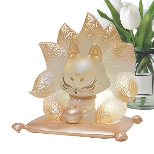 Nine-Tail Fox Nine-Tailed Statue, Nice Fox Resin Statuette | Nine Tails, Fairy Animal Statues, Collectible Toys for Girls, Action Figures Toy