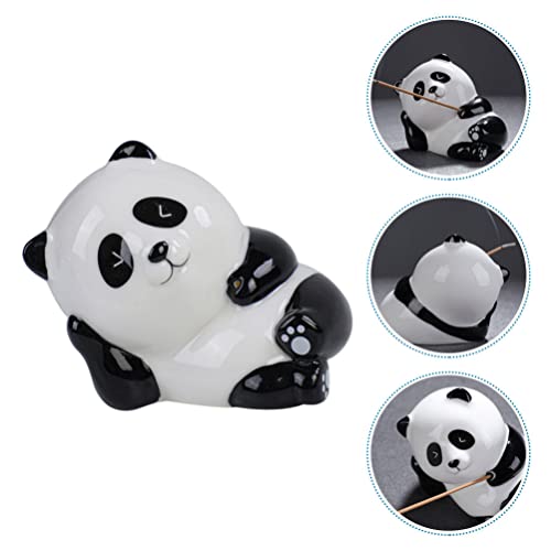 Boneco de panda queimador de incenso de cerâmica: suporte de incenso de bobina de cone, suporte de i