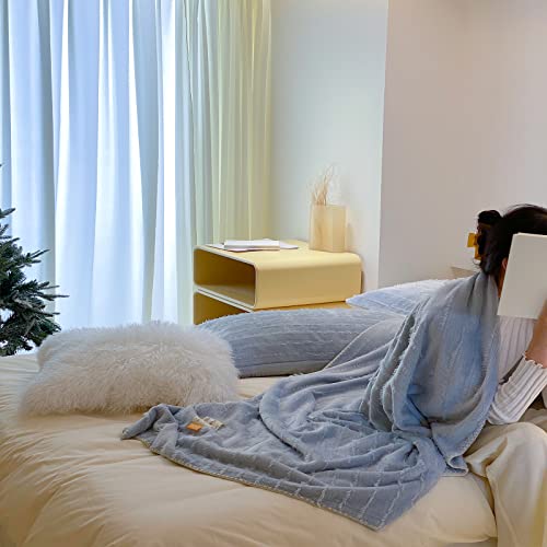 Soft Fuzzy Blanket,Blue Fluffy Microfiber Plush Throw Blanket Long Hair Fluffy Throw Blanket For Sofa Bed 60X80In #TOP4