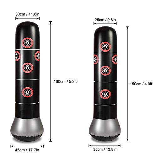 mingzhe Saco de pancadas fitness saco inflável torre de perfuração 150 cm/4,9 pés saco de chute autô