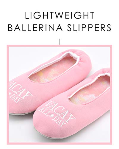 Image of Panda Bros Women's Ballerina House Slippers,Anti-Skid Comfy Warm Ballet Style Slippers