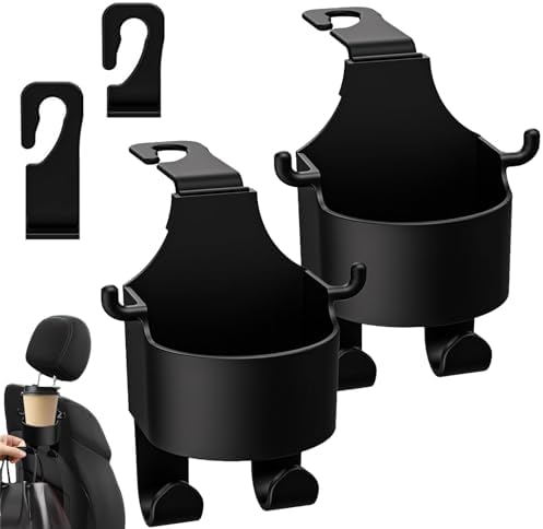 Taicols 4-tlg. Autositz-Haken Set - Multifunktionaler Becherhalter & Handyhalter Für Rücksitz