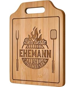 Giftasy – Giftasy Hochzeitstag Geschenke für Männer - Bambus Schneideb