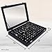 Ring Organizer Box with Transparent Lid ~ Ring Holder Showcase for Store Display, Jewelry Show & Home ~ Jewelry Tray Organizer for Rings, Studs & Earrings (Black)
