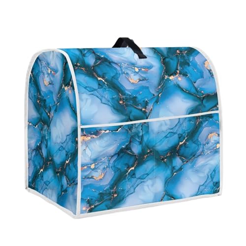 Dreaweet Blue Marble Print Kitchen Aid Mixer Covers for Stand Mixer 4.5-5 qt Tilt Head Bowl Lift Models,Stand Mixer Dust Cover with Organizer Pocket,Kitchen Aid Mixers Accessories for Women