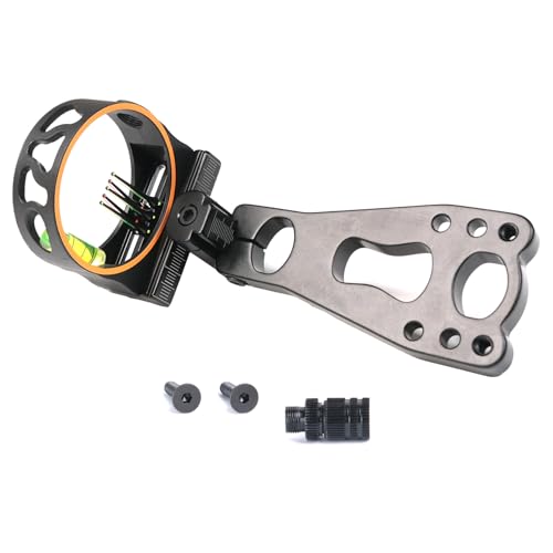 Bravary Archery Bow Sight 5-Pin Adjustable True Fiber Optics Sight 4 Mounting with Rheostat Light for Compound Bow