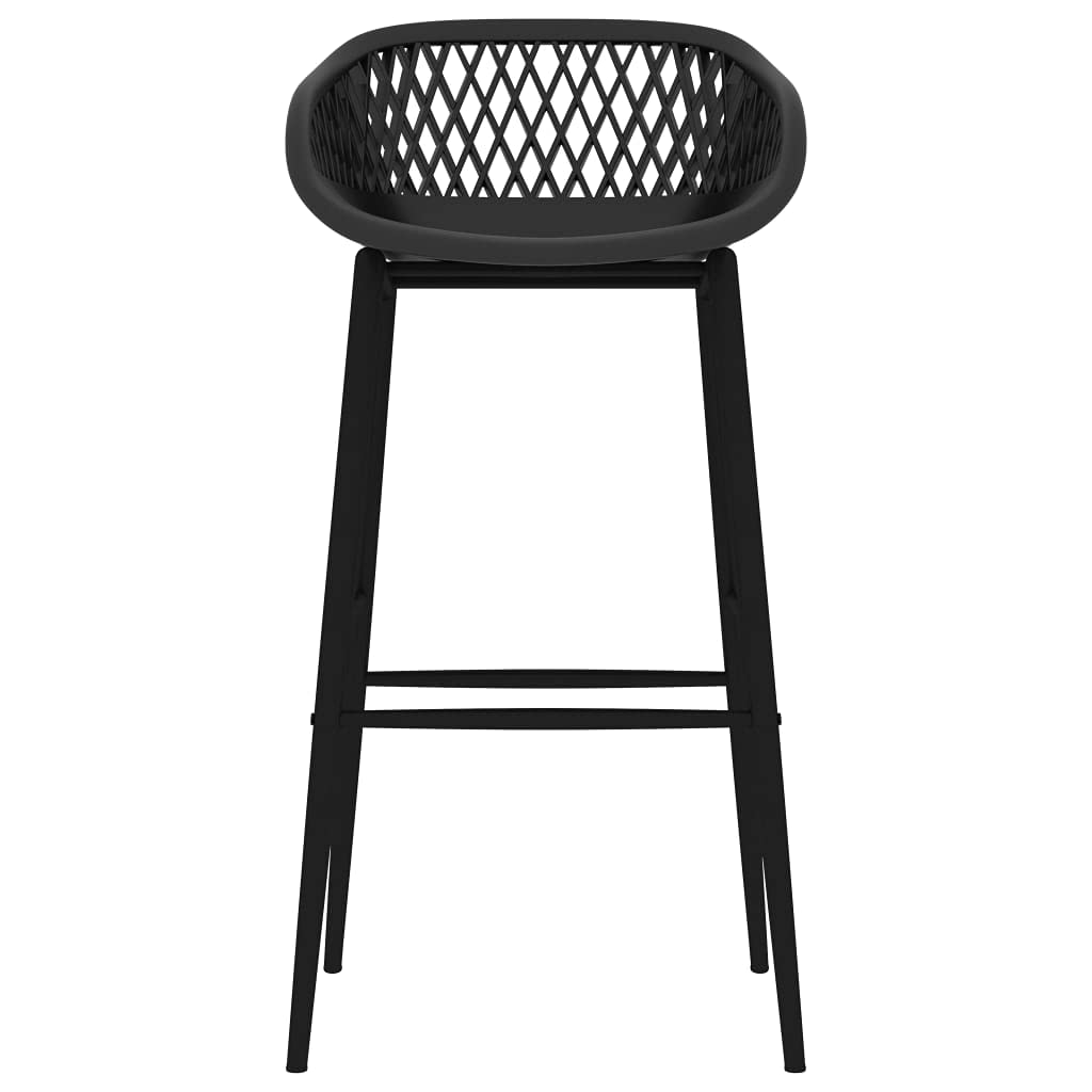 Moderno juego de bar con mesa de MDF y patas de metal en 5 piezas, color blanco y negro