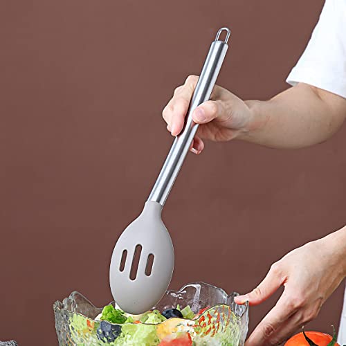 Berglander Cooking Spoon, Non-Stick Silicone Slotted Spoon, Basting Spoon, Spoon For Cooking, Kitchen Serving Spoon, Dishwasher Safe, Easy To Clean #TOP6