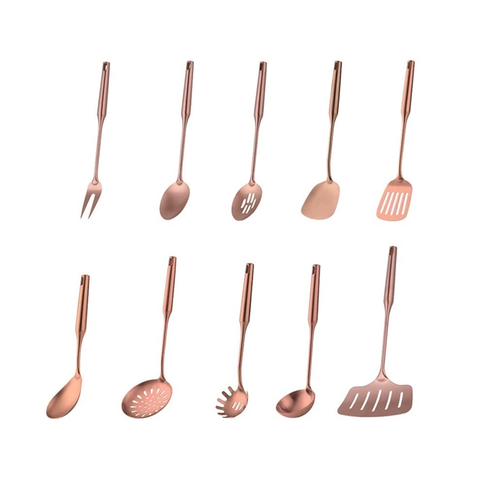 10 Szt./Zestaw Złotych Narzędzi Kuchennych Ze Stali Nierdzewnej, Łyżka, Łopatka, Naczynia Kuchenne, Narzędzia Kuchenne, Łyżka, Łopatka, Różowe Złoto, Różowe Złoto