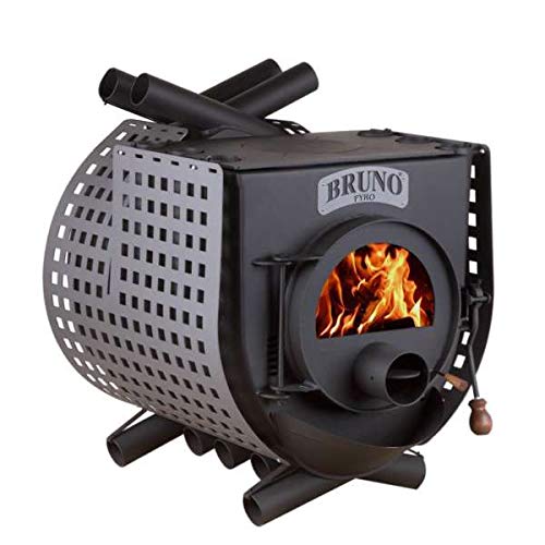 Werkstattofen Bruno Pyro III mit Herdplatte - 19 kW Warmluftofen - Energieeffizienzklasse A - Zulassung für Deutschland und Schweiz - BimSchV (ohne Untergestell, Seitenverkleidung Quattro)