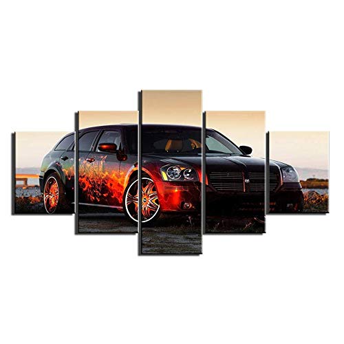 Impression abstraite cadre 3D de super voiture de sport en toile