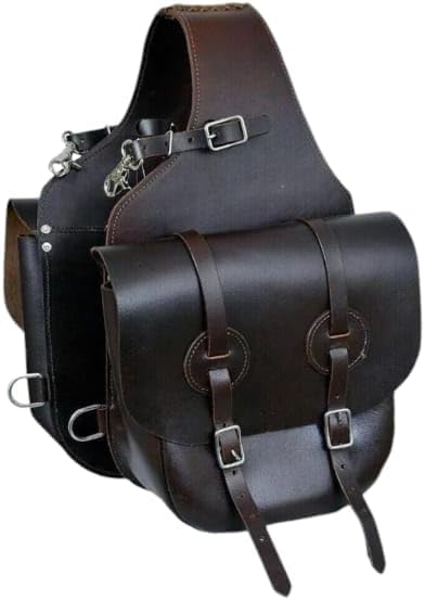 Premium Western Leather Saddle Bag for Horse Carrier Equestrian Western Horse Saddle Bag Size- Medium. Model-N0-42