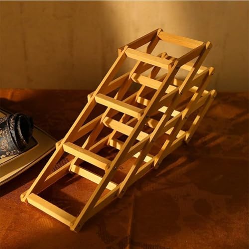 حامل زجاجات مصنوع من الخشب من اريكسول يكفي 6 زجاجات، منظم قابل للطي مناسب لزجاجات زيت المطبخ والصلصات والماء بلمسة نهائية أنيقة للمنازل العصرية