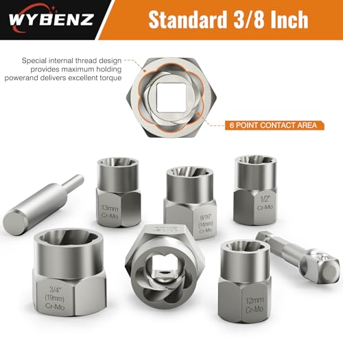 Image of 15PCS Bolt Extractor Set, 3 /8 inch Drive Impact Bolt Lug Nut Remover Socket Kit