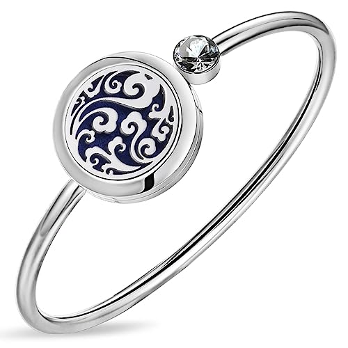 Birthday Gifts for Women-Essential Oil Diffuser Bracelet- Aromatherapy Bracelet Jewelry Stainless Steel Band with 10pcs Refill Pads XL101-2
