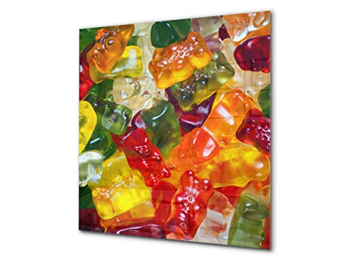 Stunning printed Glass backsplash – Tempered glass kitchen wall panel BS06 Pastries and sweets: Colorful Jelly Beans 2