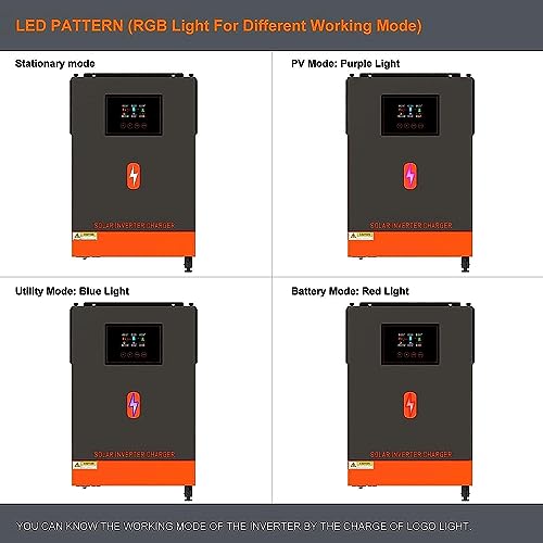 CHONGHAN Inversor solar híbrido 6200W MPPT – máquina multifuncional off-on/grid (DC48V para AC230V),