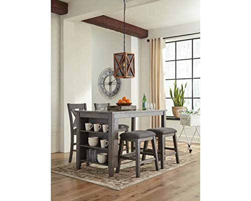 Signature Design By Ashley Caitbrook Rustic Counter Height Dining Table With Storage, Dark Gray #TOP6
