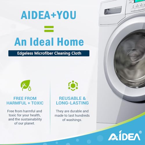 Image of AIDEA Microfibre Cleaning Cloth Lint Free Washable Pack of 8 30x30cm Grey | Multifunctional Reusable Cleaning Cloths, Streak Free Washable Cloth Duster for House, Kitchen, Car, Motorbike, Windows