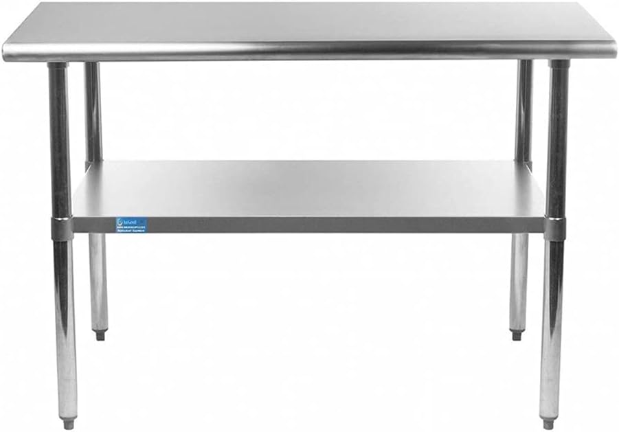 30" X 48" Stainless Steel Work Table with Under-Shelf | NSF Certified | Kitchen Island Food Prep | Laundry Garage Utility Bench