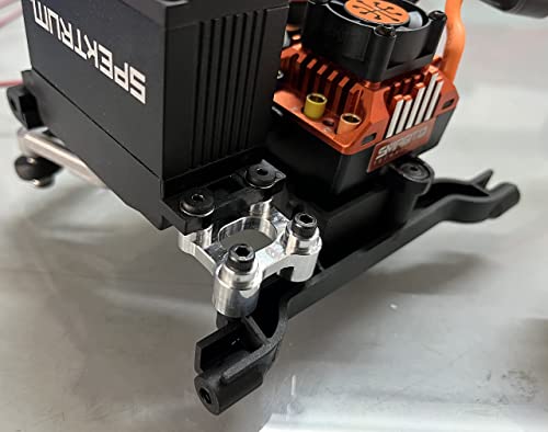 Dhawk Racing Cnc Alloy 2-Speed Trans Case Brac S & Steering Servo Brace For Axial Scx6, Black #TOP4