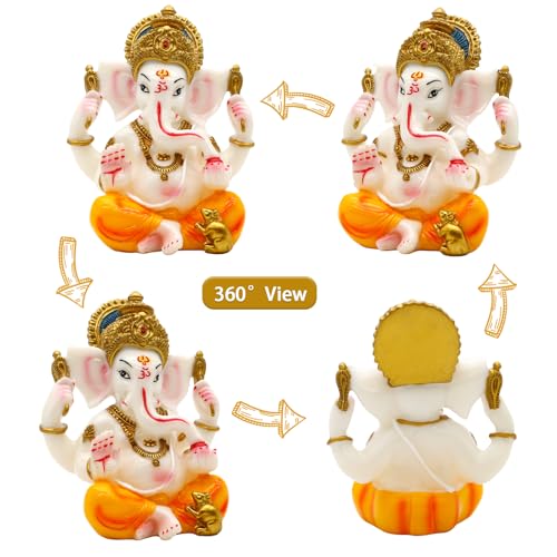 Estatua de Ganesha en Polystone Dorado miniatura 2