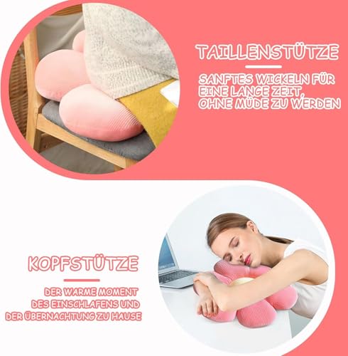 Blume Bodenkissen, 2 Stück Blumenbodenkissen Sitzkissen, 38x38cm Blumenboden Kissen Tatami Blumenförmiges, Weiches Blütenblattkissen, Kissen Blumenform für Schlafzimmer Sofa Couch(Weiß und Rosa)
